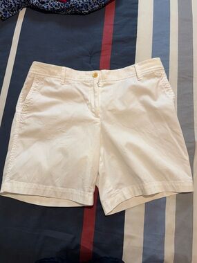 Talbots White Cotton Chino Bermuda Shorts